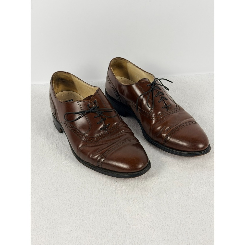 Vintage USA Made Bostonian Wingtip Brogues 9.5 E/C Brown Leather Oxfords
